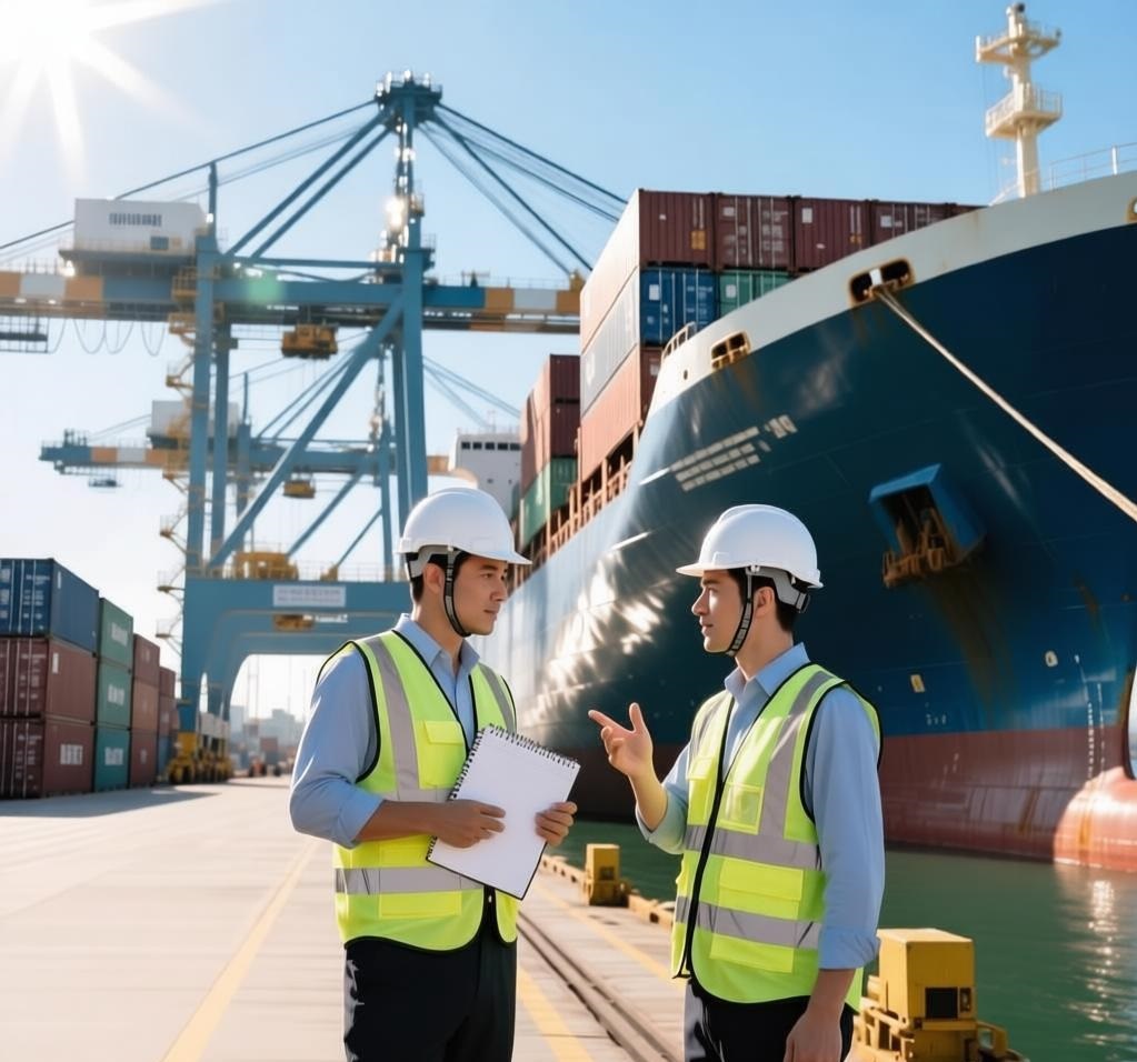 Cargo logistics team coordinating a shipment